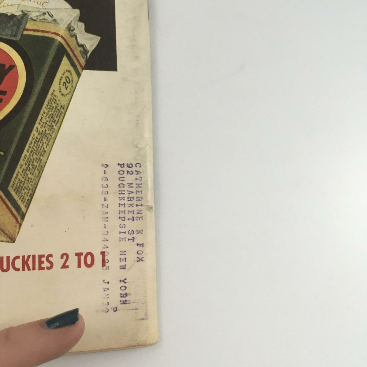 Side view of VTG Life Magazine dated May 30, 1938, displaying the address label of a previous owner, emphasizing the magazine's vintage character and authenticity.
