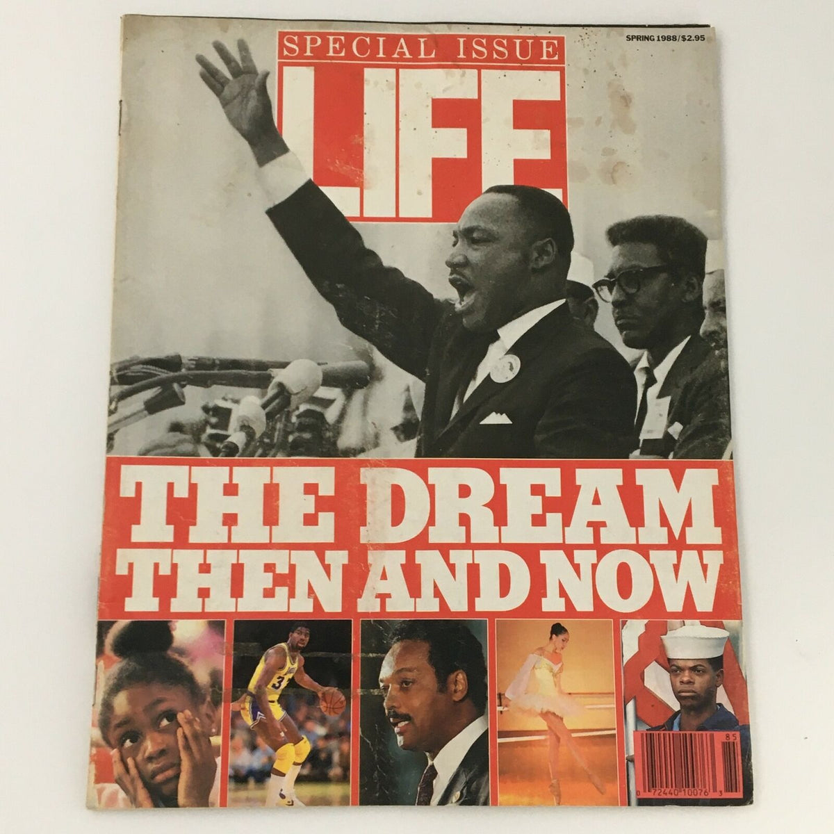 VTG Life Magazine Spring 1988 featuring Martin Luther King on the cover, titled 'The Dream Then and Now', showcasing a historic speech moment.