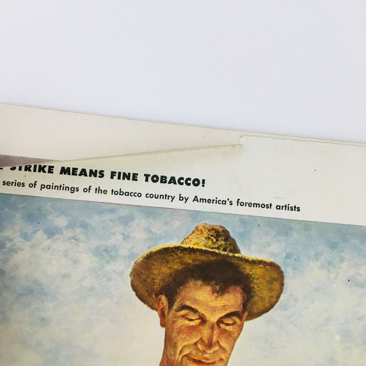Back cover detail of VTG Life Magazine September 14 1942 showing art related to tobacco with a figurative painting.
