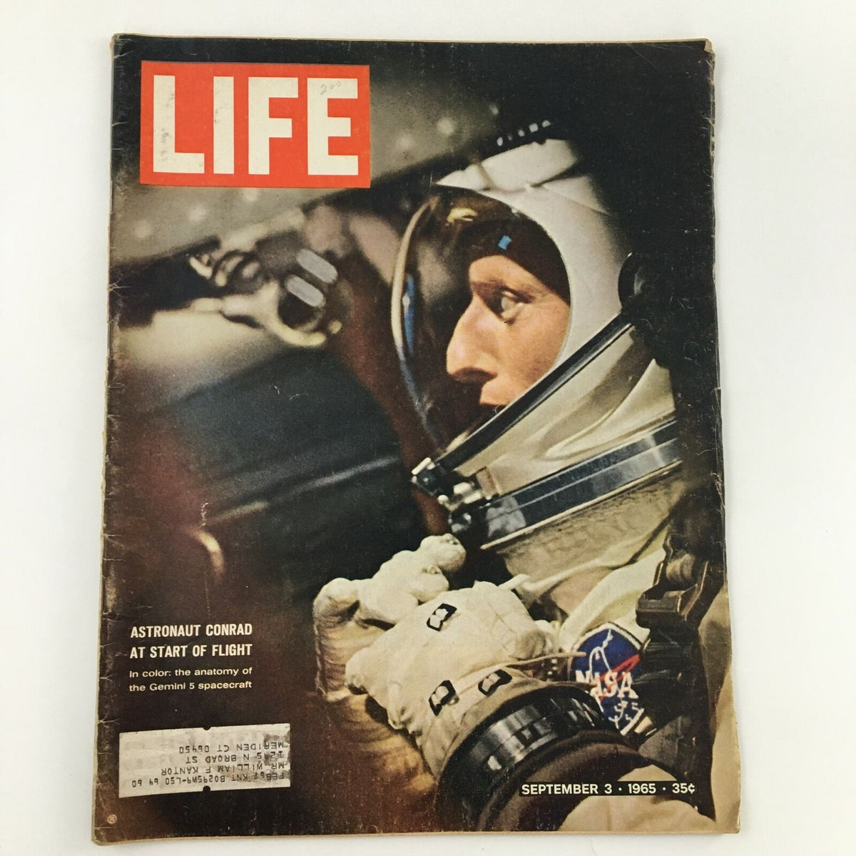 VTG Life Magazine September 3 1965 featuring Astronaut Pete Conrad at the start of flight, showcasing the historic moment in the space race, complete with iconic magazine cover design.