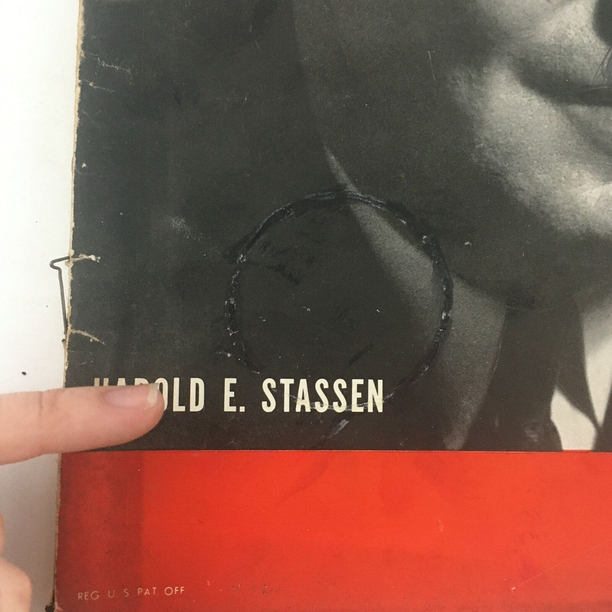 Close-up of VTG Life Magazine March 1 1948 cover highlighting Harold E. Stassen's name and details, ideal for collectors.