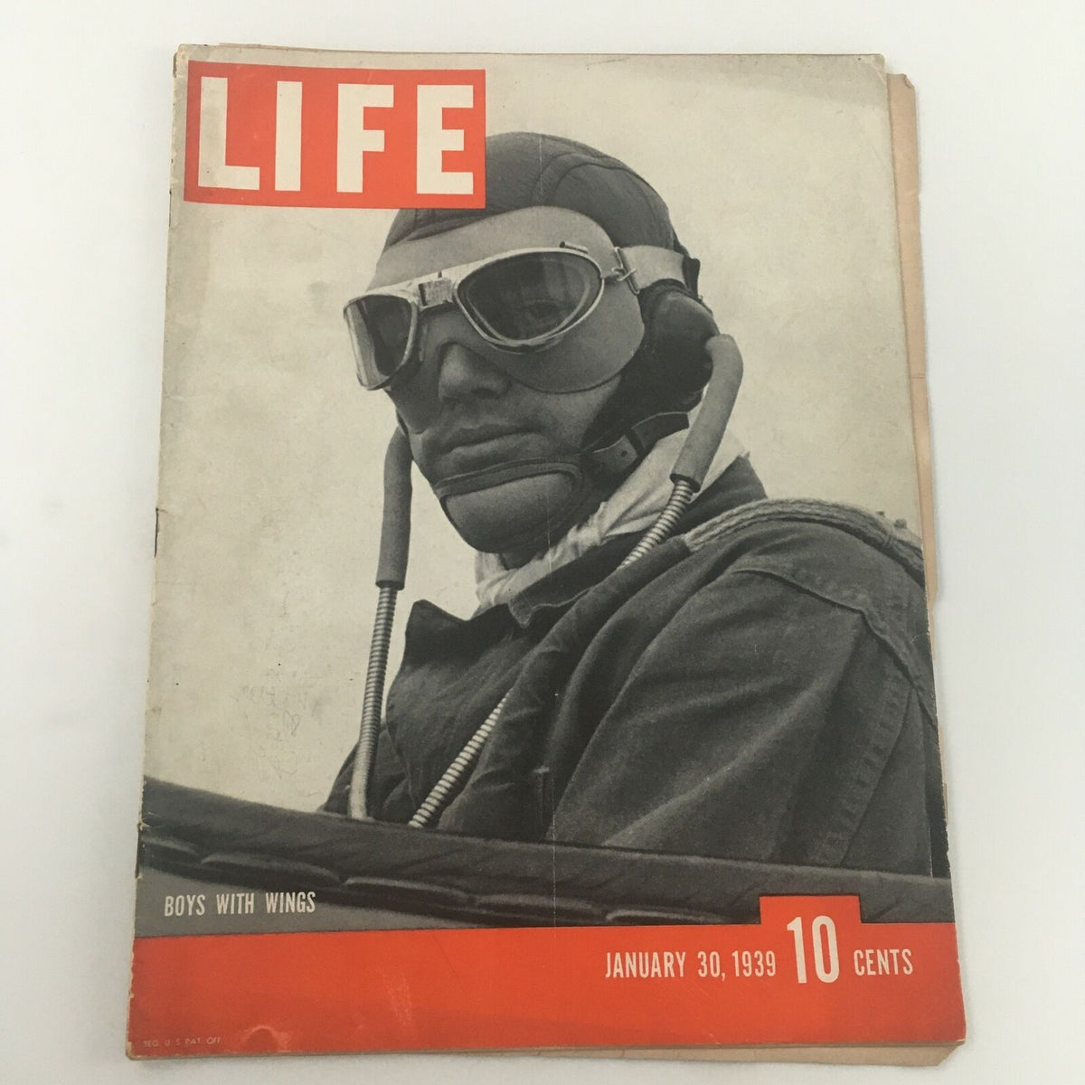 VTG Life Magazine January 30 1939 cover featuring a striking photograph of a soldier with wings, showcasing the historical significance of wartime bravery and camaraderie.