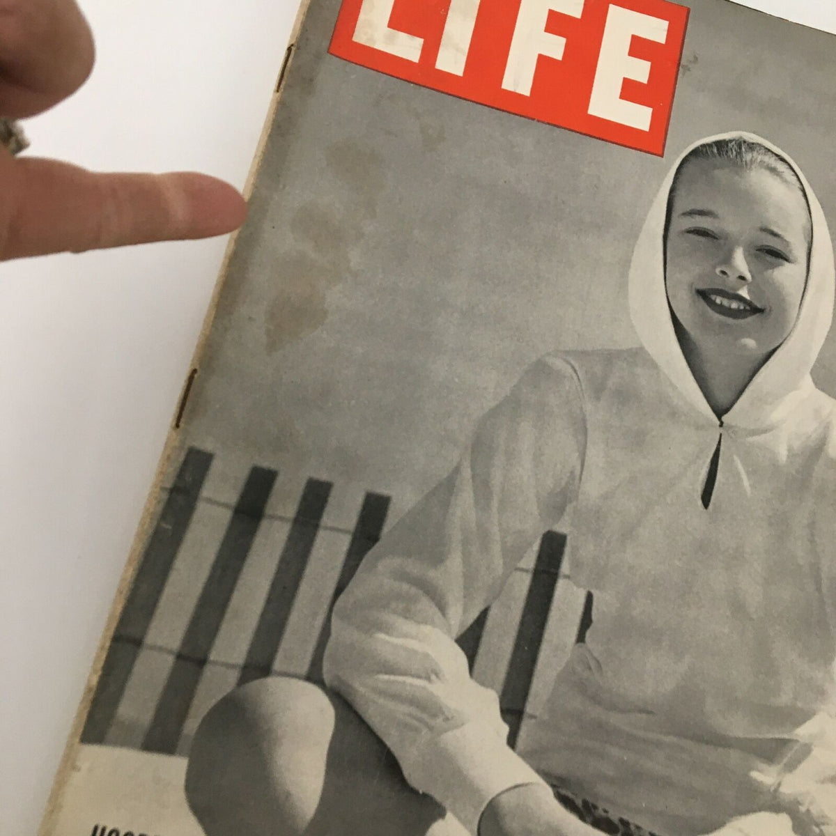 Close-up of the VTG Life Magazine June 7 1948 cover, highlighting minor wear and vintage charm of the iconic publication.