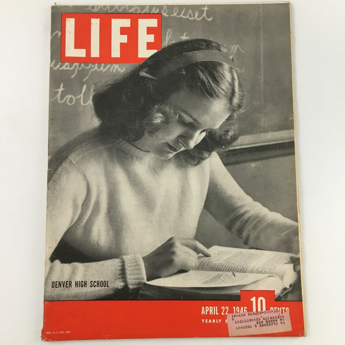 Life Magazine April 22, 1946 - Vintage Photograph of Denver High School Student, Collectible History Piece