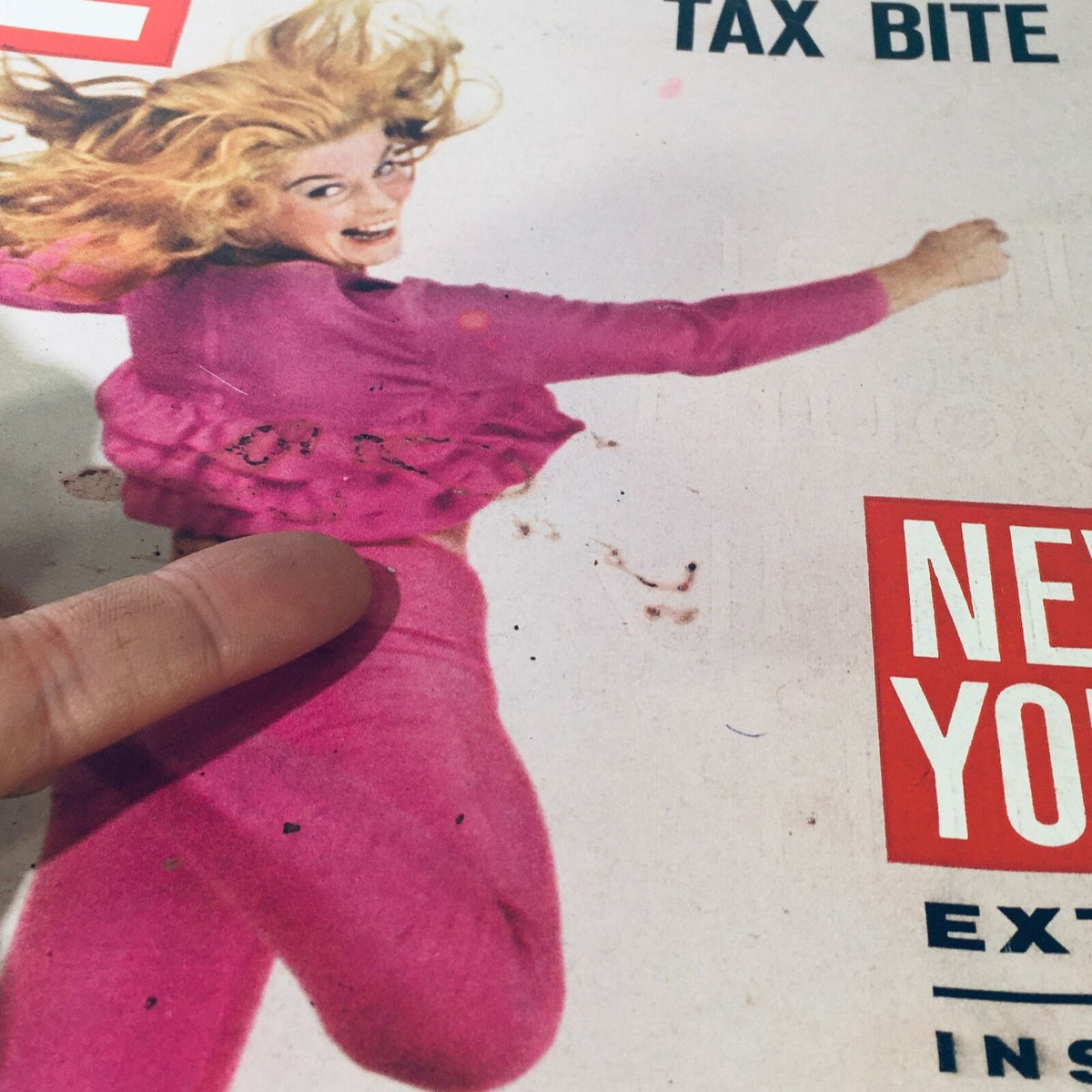 Close-up of vintage Life Magazine cover detailing Ann-Margret's vibrant appearance, dated January 11, 1963.