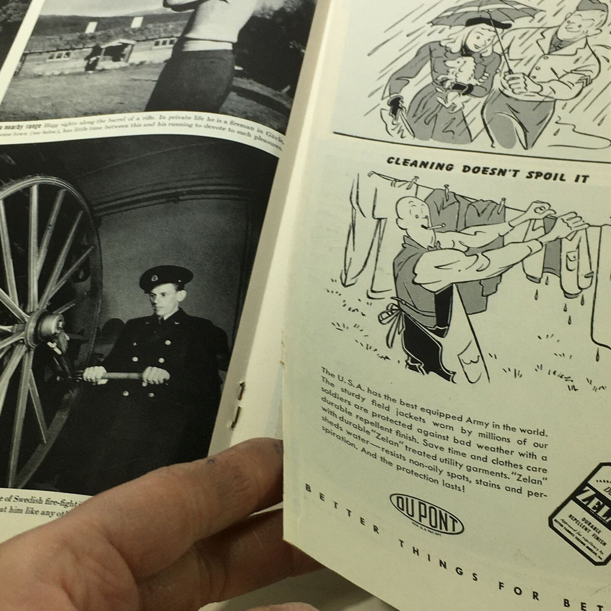 Interior page of VTG Life Magazine February 8 1943 - Plane Spotter Photographed, showcasing vintage advertisements and historical imagery from World War II.
