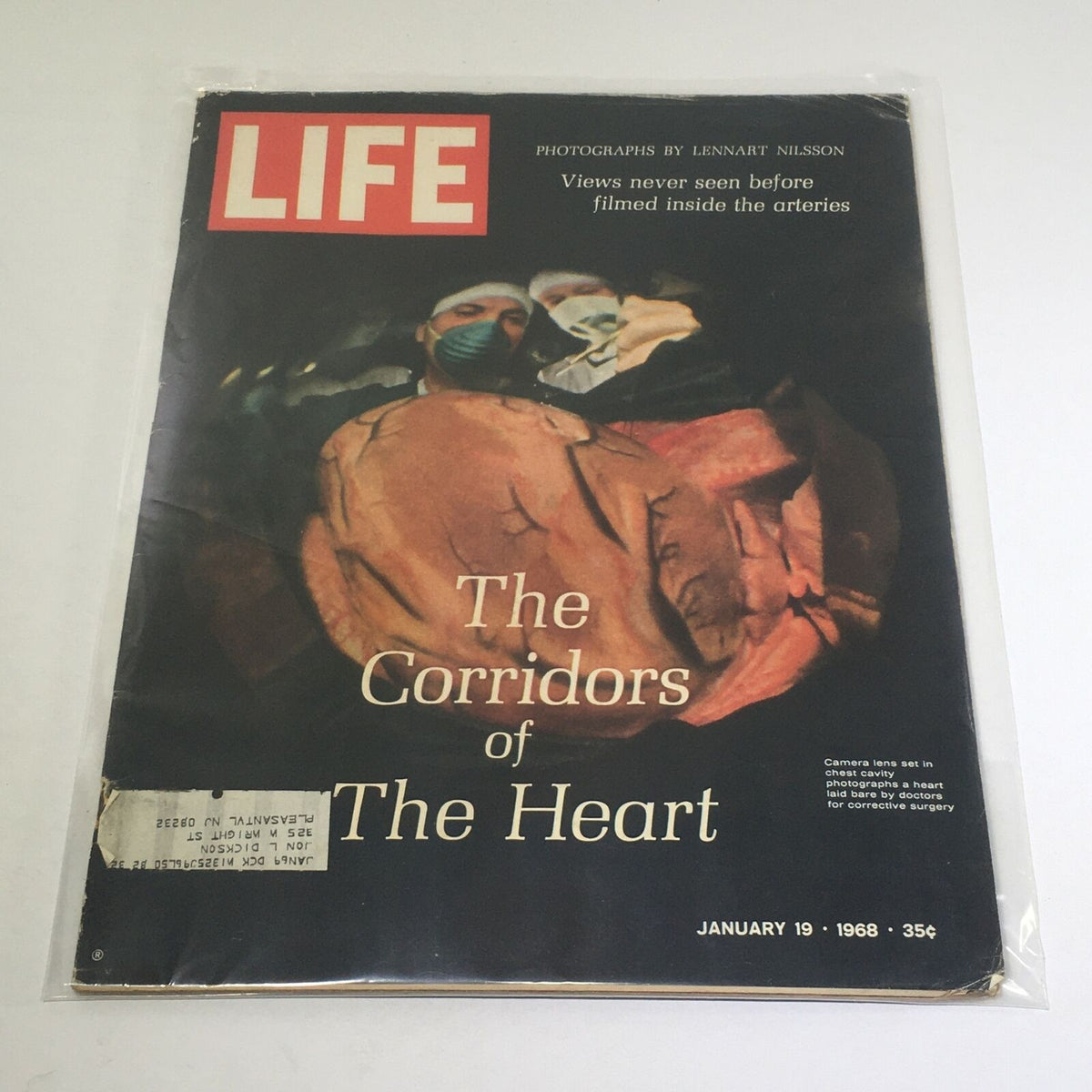 VTG Life Magazine: January 19 1968 cover featuring 'The Corridors of The Heart' with photographs by Lennart Nilsson, showcasing groundbreaking medical insights into human anatomy.