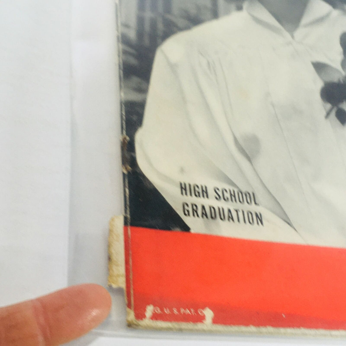 Close-up of the Vintage Life Magazine June 14, 1943 High School Graduation cover highlighting the title and details of the graduation issue.