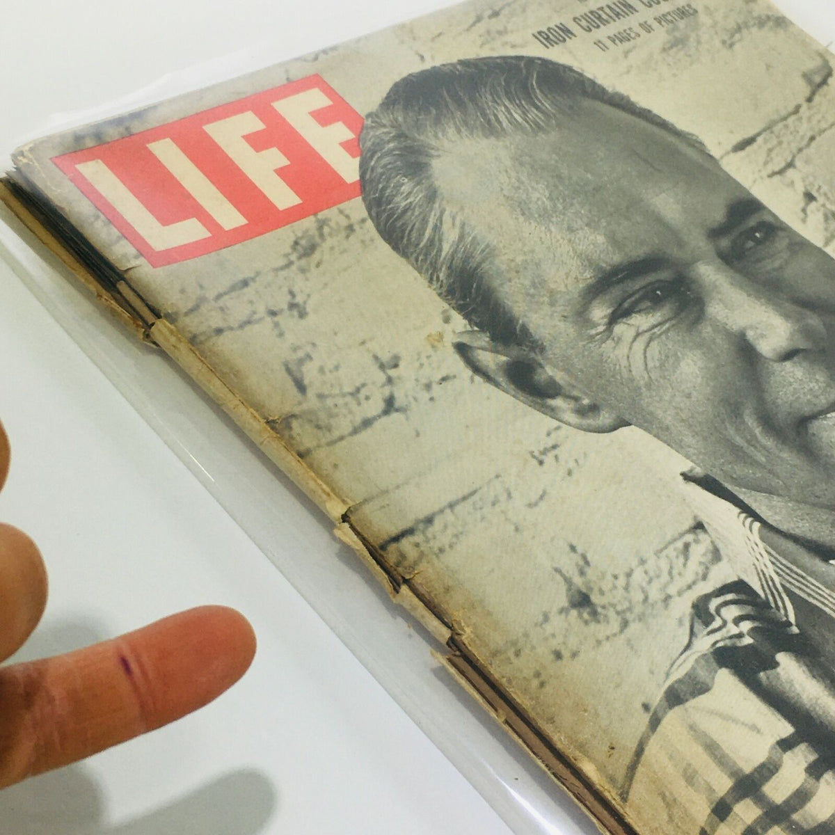 Close-up view of the cover of VTG Life Magazine: Dec 5 1949 showing General Vandenberg's face and the magazine's title.
