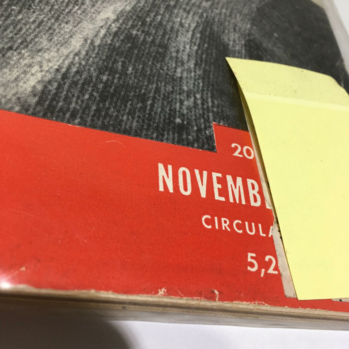 Close-up of the bottom corner of the VTG Life Magazine November 27 1950, highlighting the publication date and vintage details.
