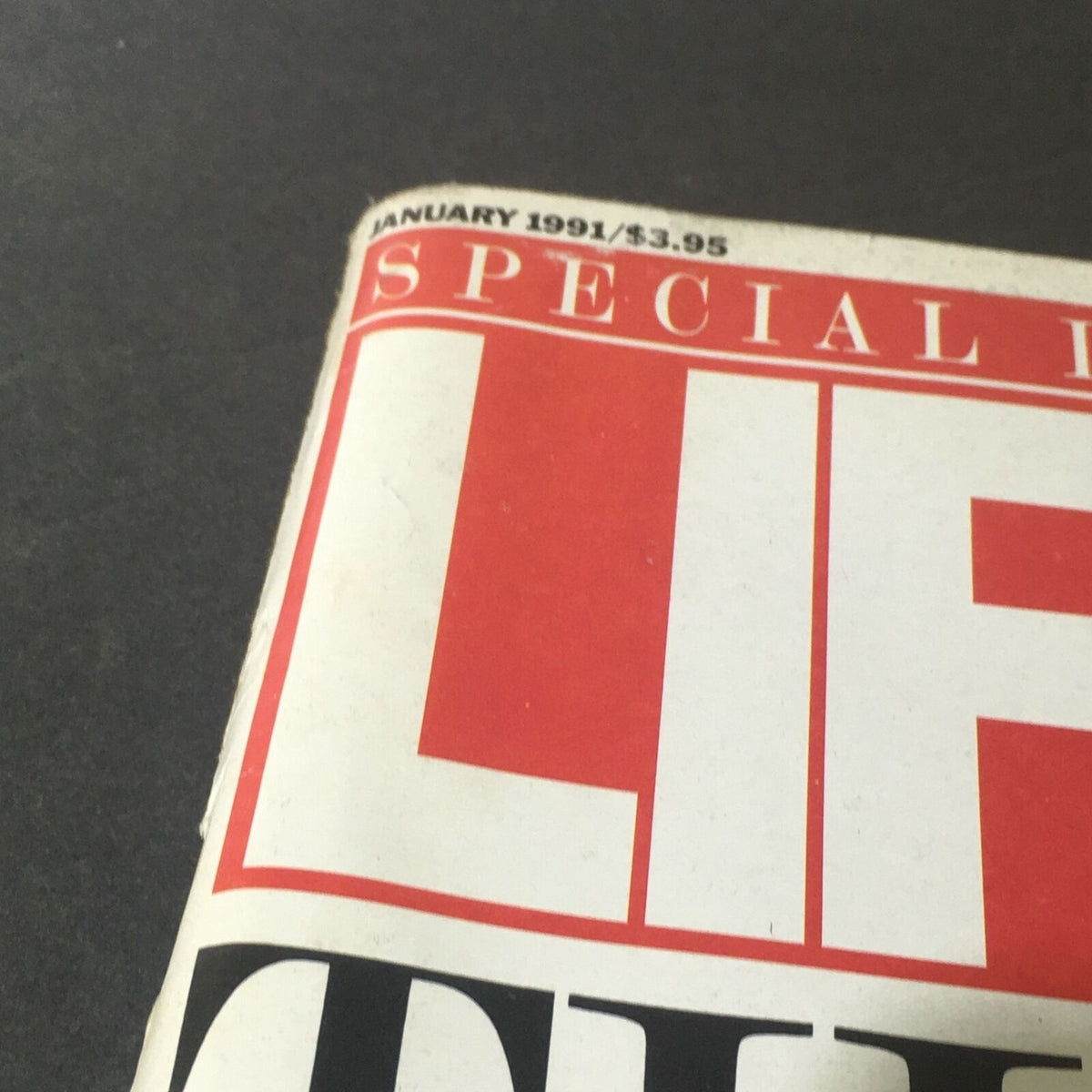 Close-up of the title section of VTG Life Magazine January 1991, indicating the special issue and price.
