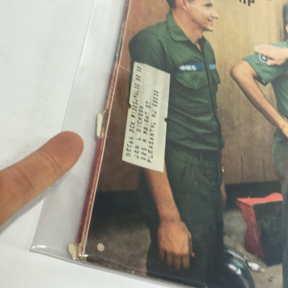 Side view of VTG Life Magazine: November 4 1966 showing the address label and detailing of the cover with President Lyndon Johnson.