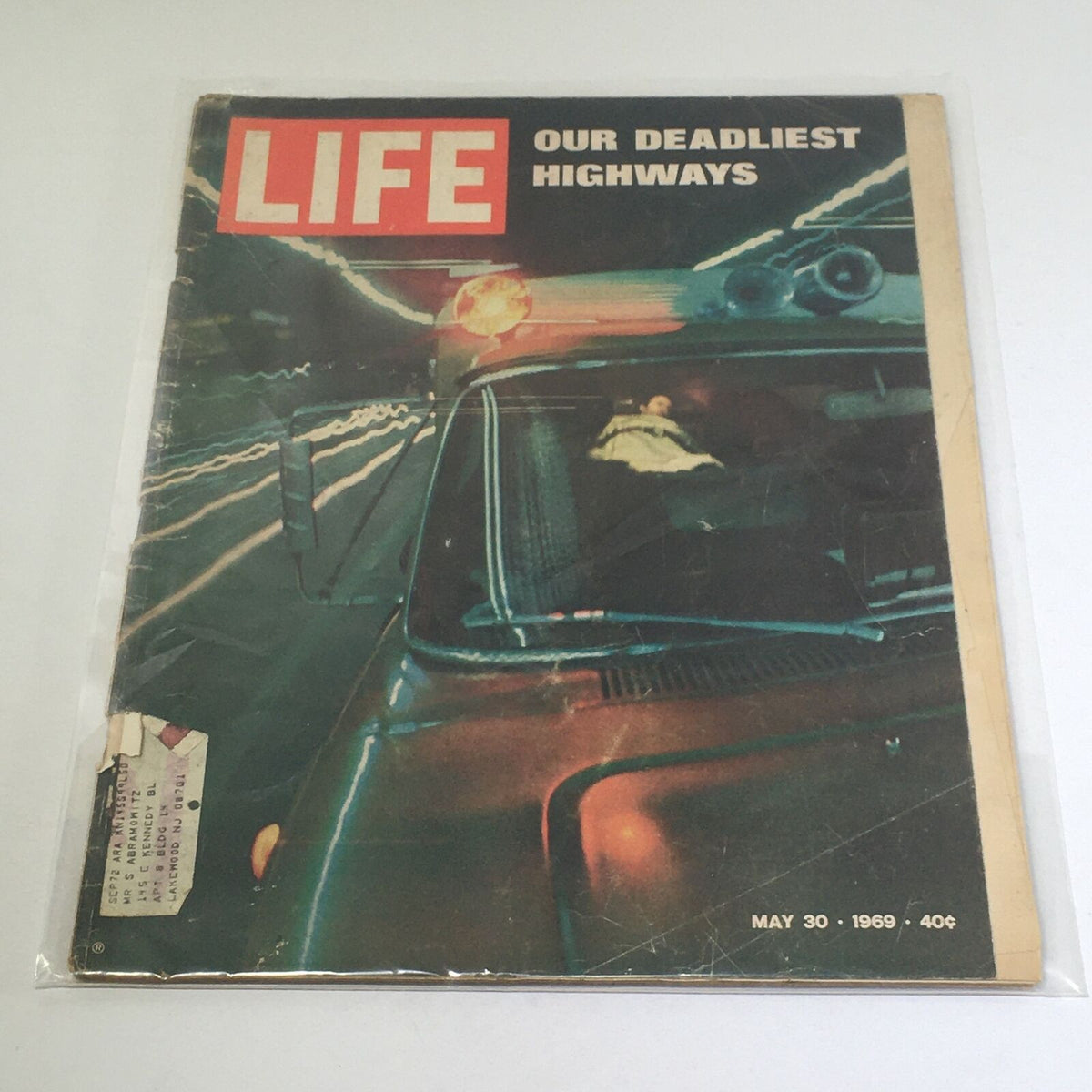 Cover of VTG Life Magazine featuring the title 'Our Deadliest Killer Highways' dated May 30, 1969, highlighting concerns about road safety with a dramatic photo.
