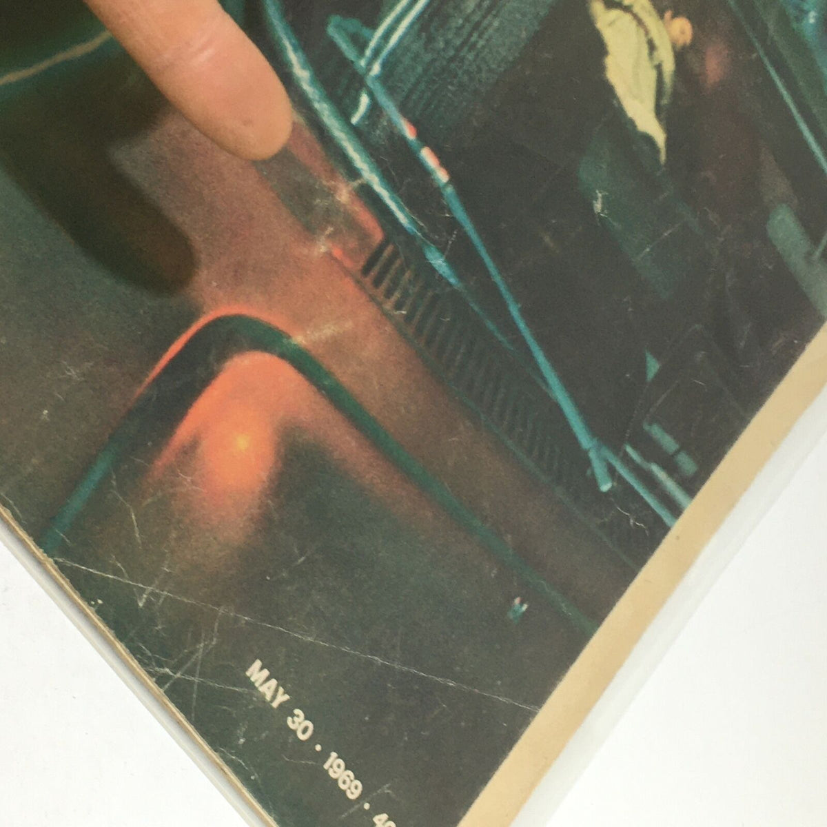 Detailed shot of the bottom section of the VTG Life Magazine cover 'Our Deadliest Killer Highways' from May 30, 1969, displaying the date and price.