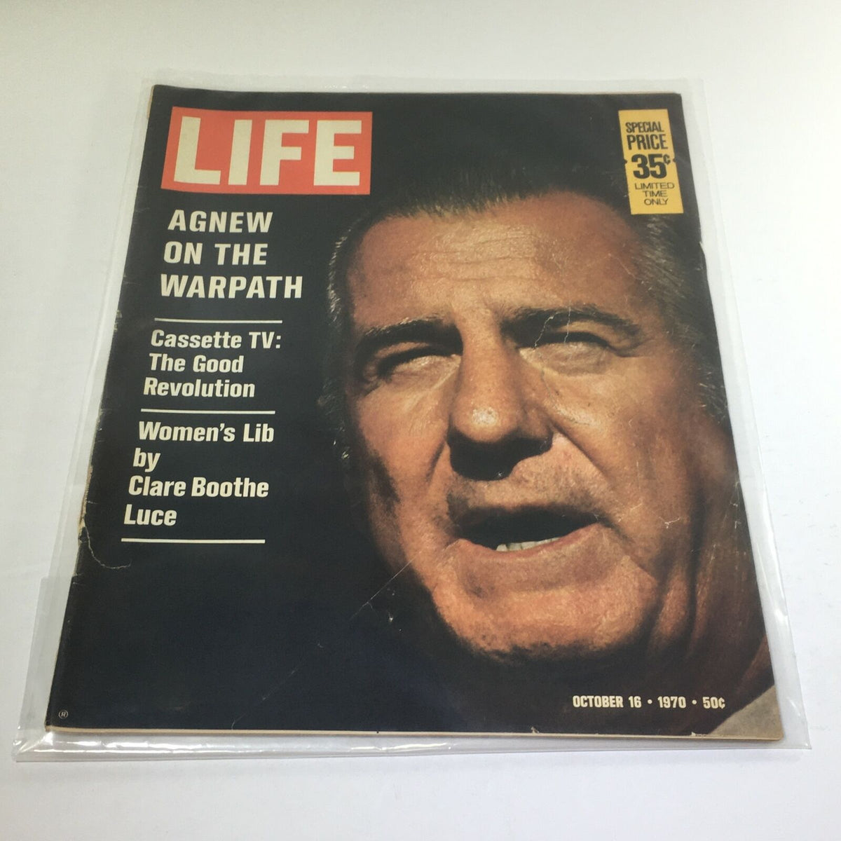 VTG Life Magazine, October 16 1970 edition featuring Agnew on the Warpath and Richard Nixon on the cover. This vintage magazine showcases significant historical content from the 1970s.