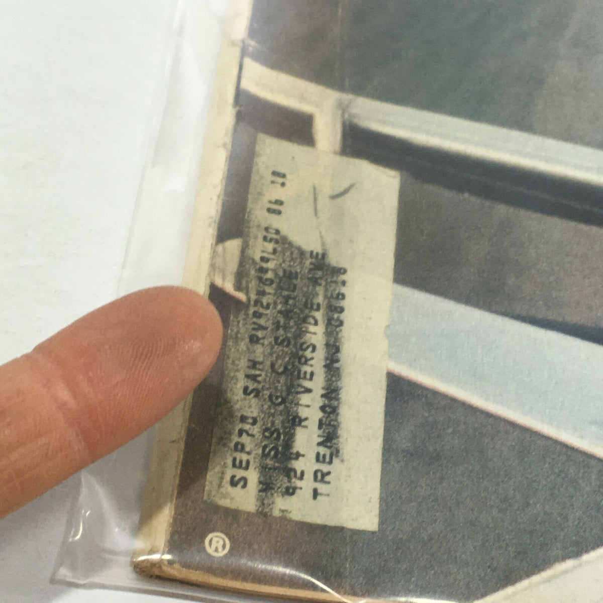 Detail view of the VTG Life Magazine from August 9, 1968, showing the address label affixed to the cover, adding vintage authenticity.