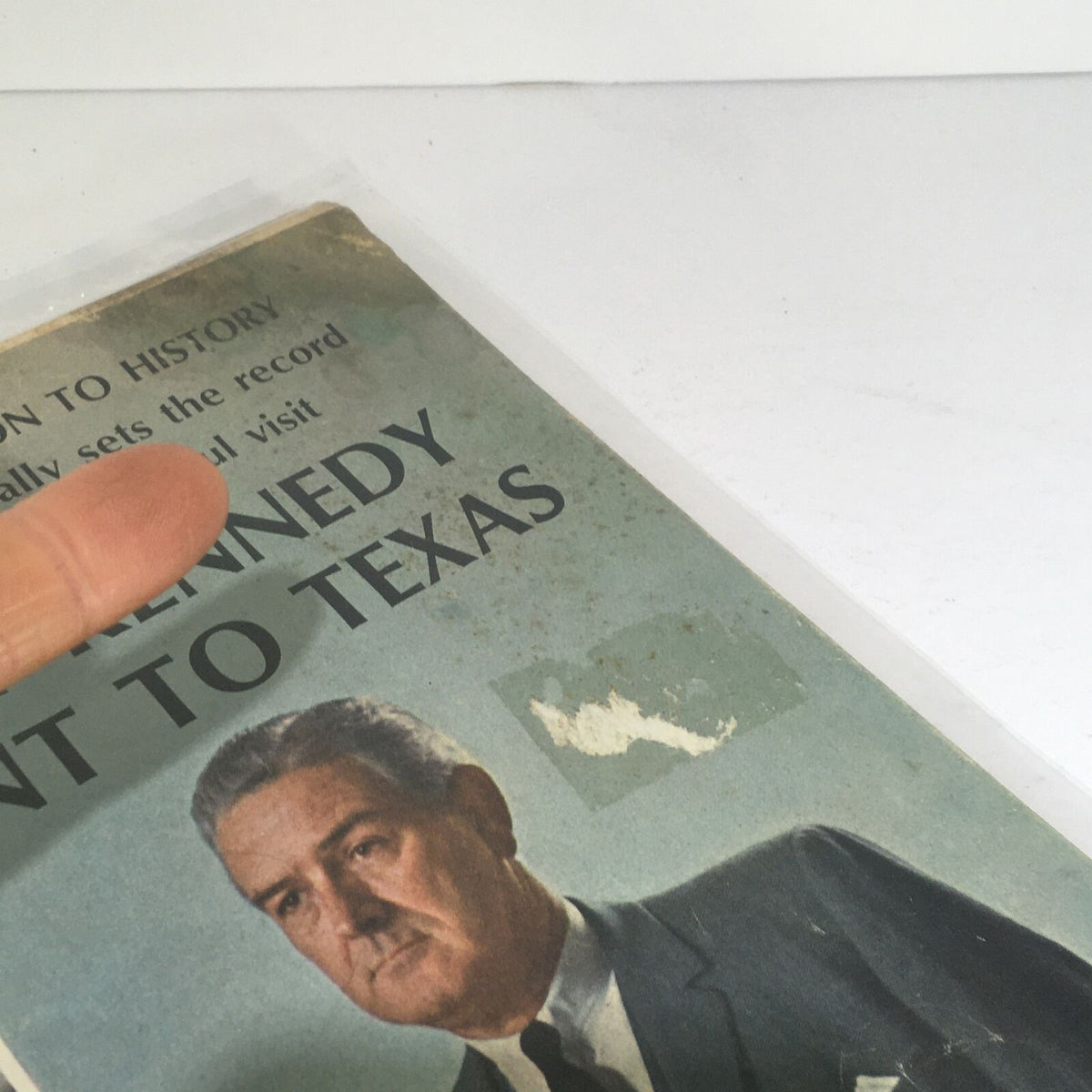 Close-up view of the back cover of VTG Life Magazine dated November 24, 1967, highlighting the headline 'Why Kennedy Went To Texas' along with an image of a man in a suit.