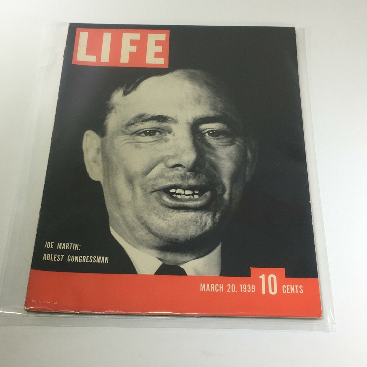 Cover of Vintage Life Magazine dated March 20, 1939 featuring Joe Martin, recognized as the ablest congressman, showcasing a historical perspective of American politics.