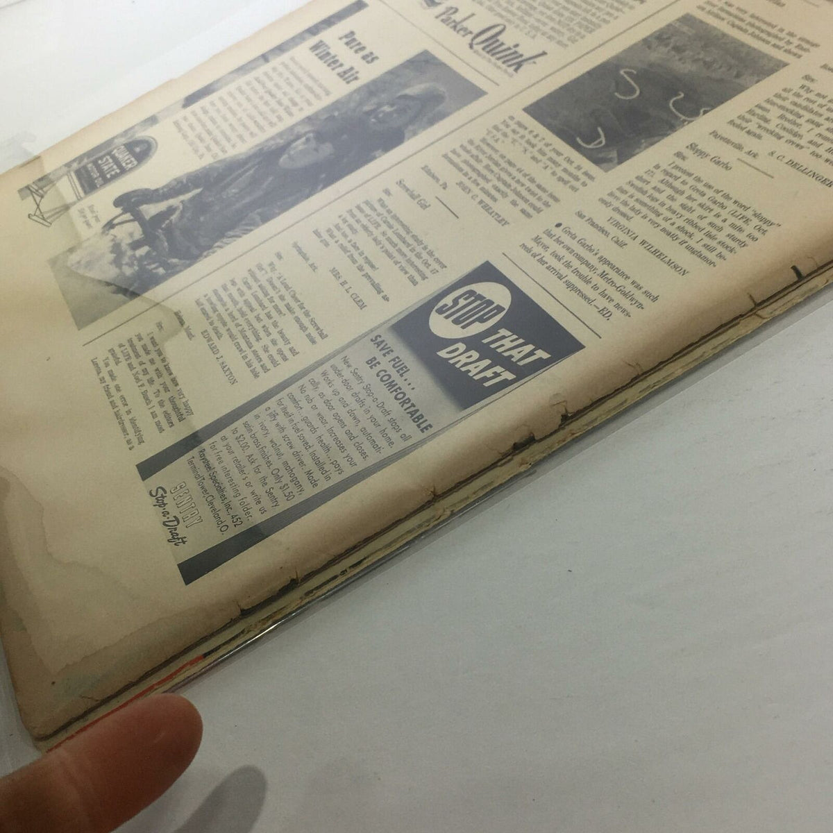 Vintage Life Magazine: A California Candidate - November 7, 1938, featuring the back cover, showcasing a vintage advertisement and the magazine's natural age-related wear, making it a unique collectible item.
