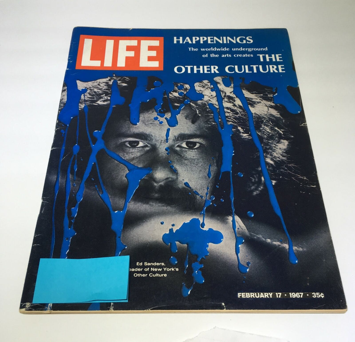 Cover of VTG Life Magazine dated February 17, 1967, featuring Ed Sanders, leader of New York's other culture, with a striking blue paint splatter design.
