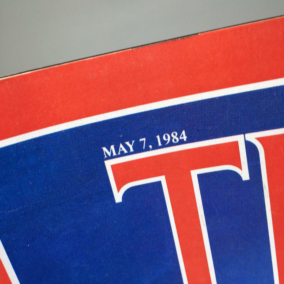 Date representation on the Time Magazine cover, indicating May 7, 1984.