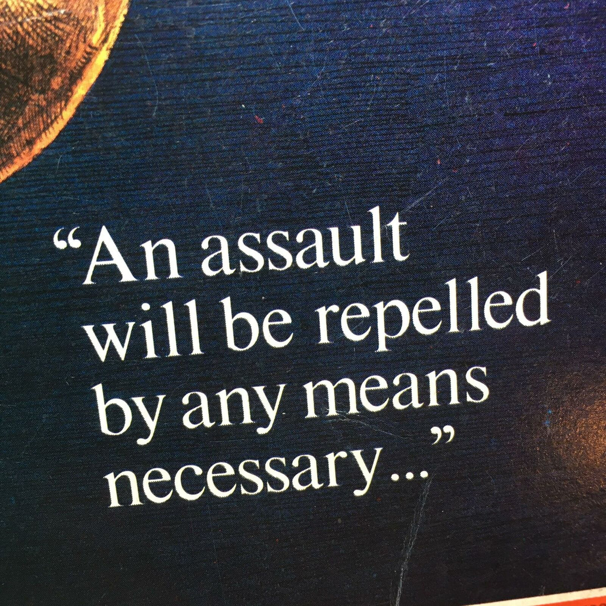 Quote from Time Magazine February 4, 1980: 'An assault will be repelled by any means necessary...' showcasing a pivotal moment in history.