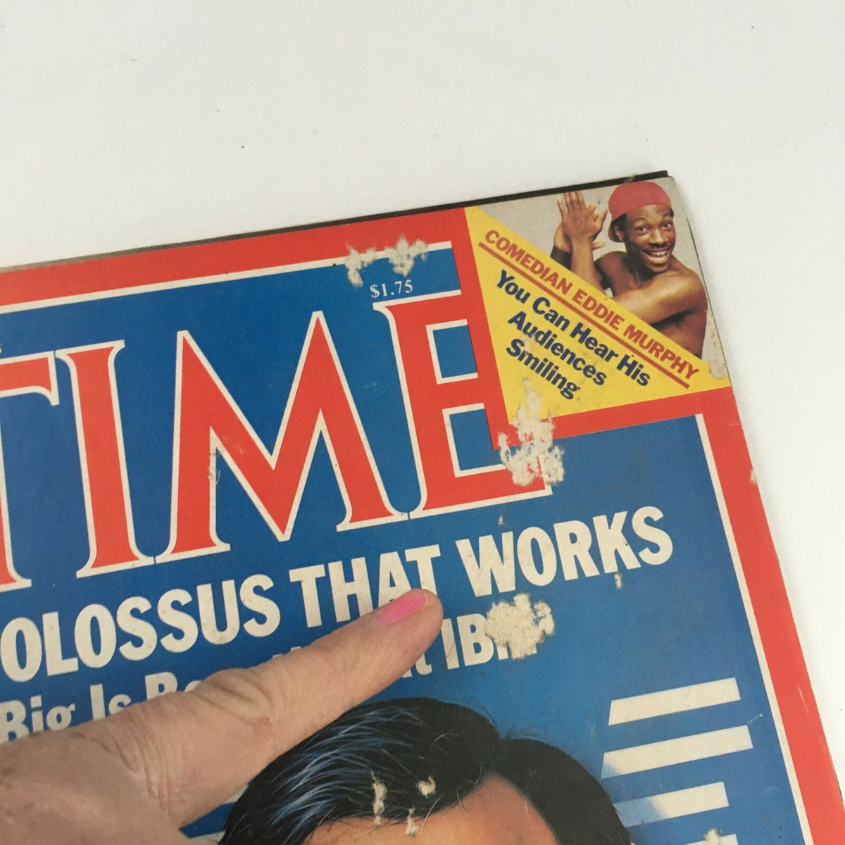 Close-up of Time Magazine cover from July 11, 1983, highlighting the corner feature on comedian Eddie Murphy with the text 'You Can Hear His Audiences Smiling'.
