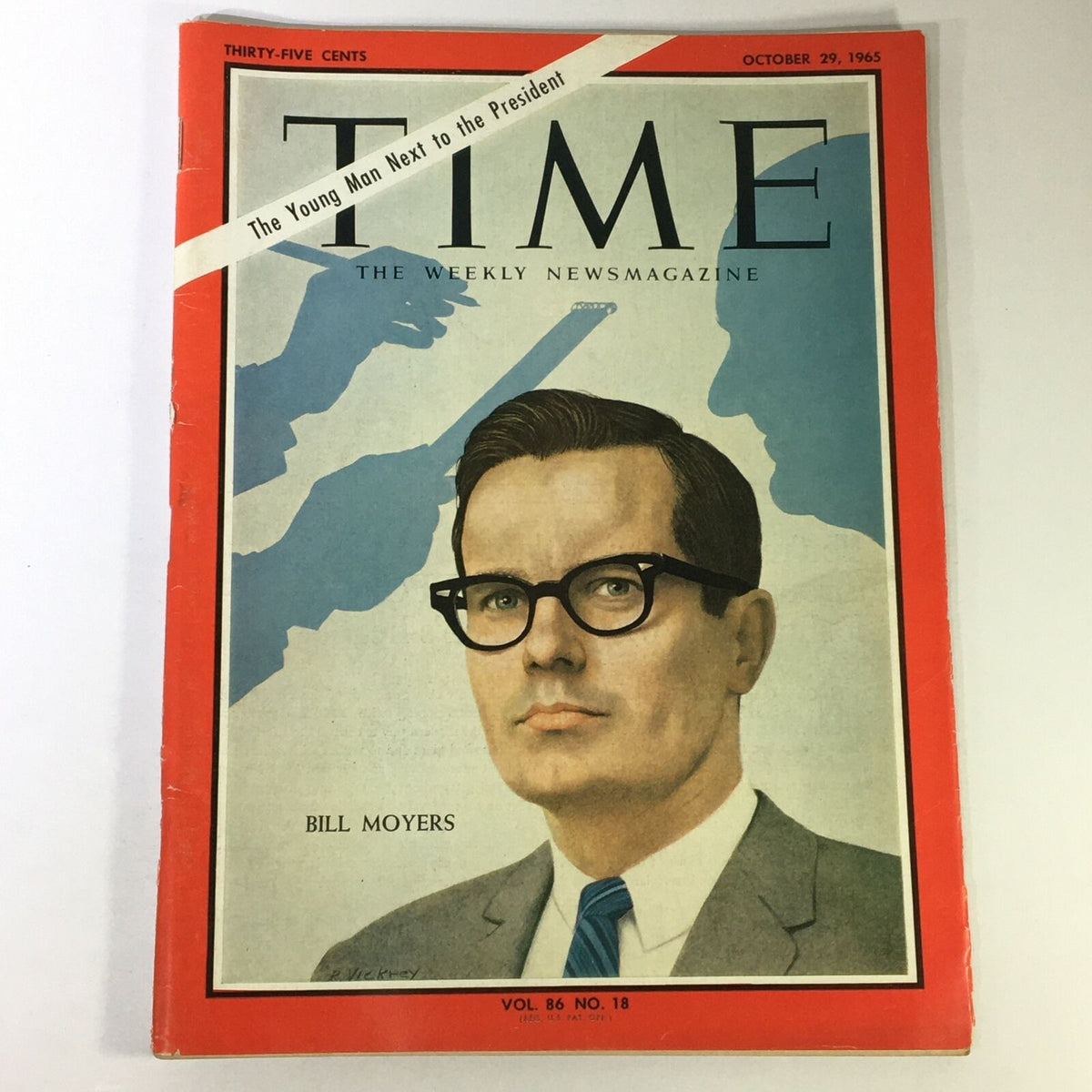 Cover of VTG Time Magazine from October 29, 1965 featuring White House Press Secretary Bill D. Moyers, showcasing vintage design and historical significance.