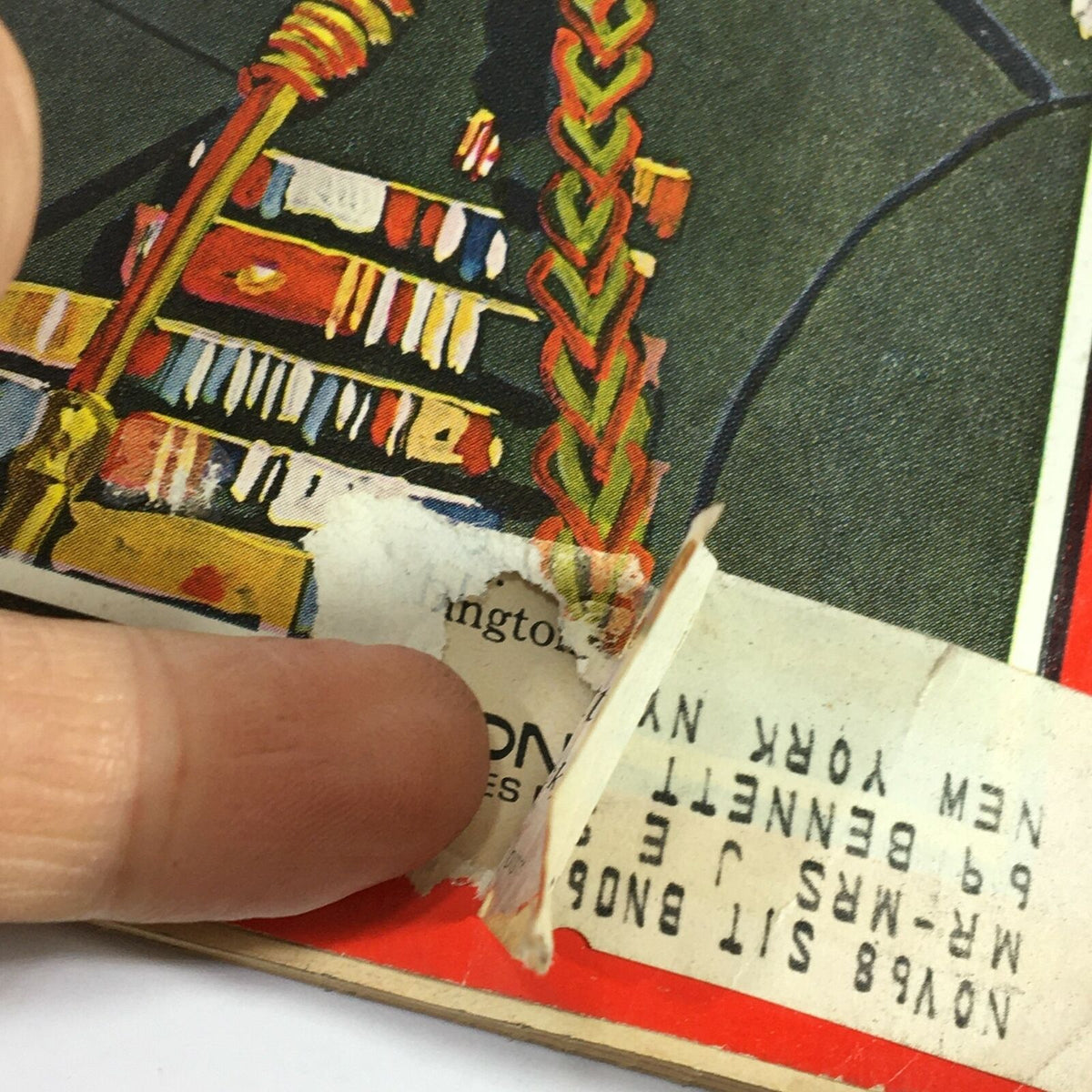 Close-up view of the cover of the vintage Time Magazine from April 19, 1968, showing General Creighton Abrams with an address label and minor wear on the edges.
