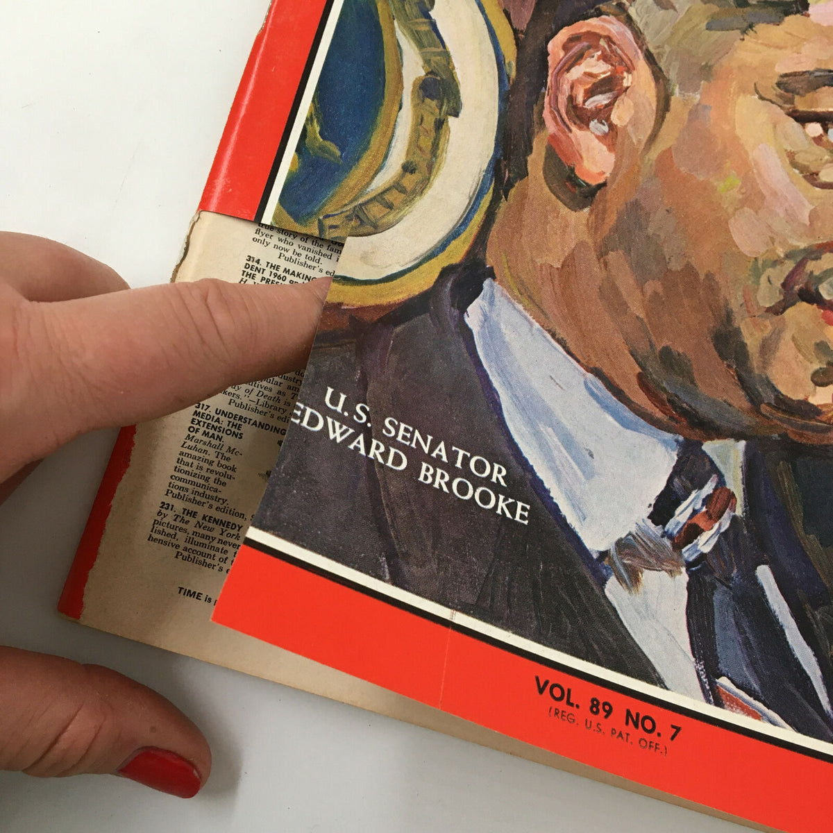 Cover image of VTG Time Magazine February 17 1967 featuring U.S. Senator Edward Brooke, showcasing the magazine's title and volume number, highlighting its historical significance in American politics.