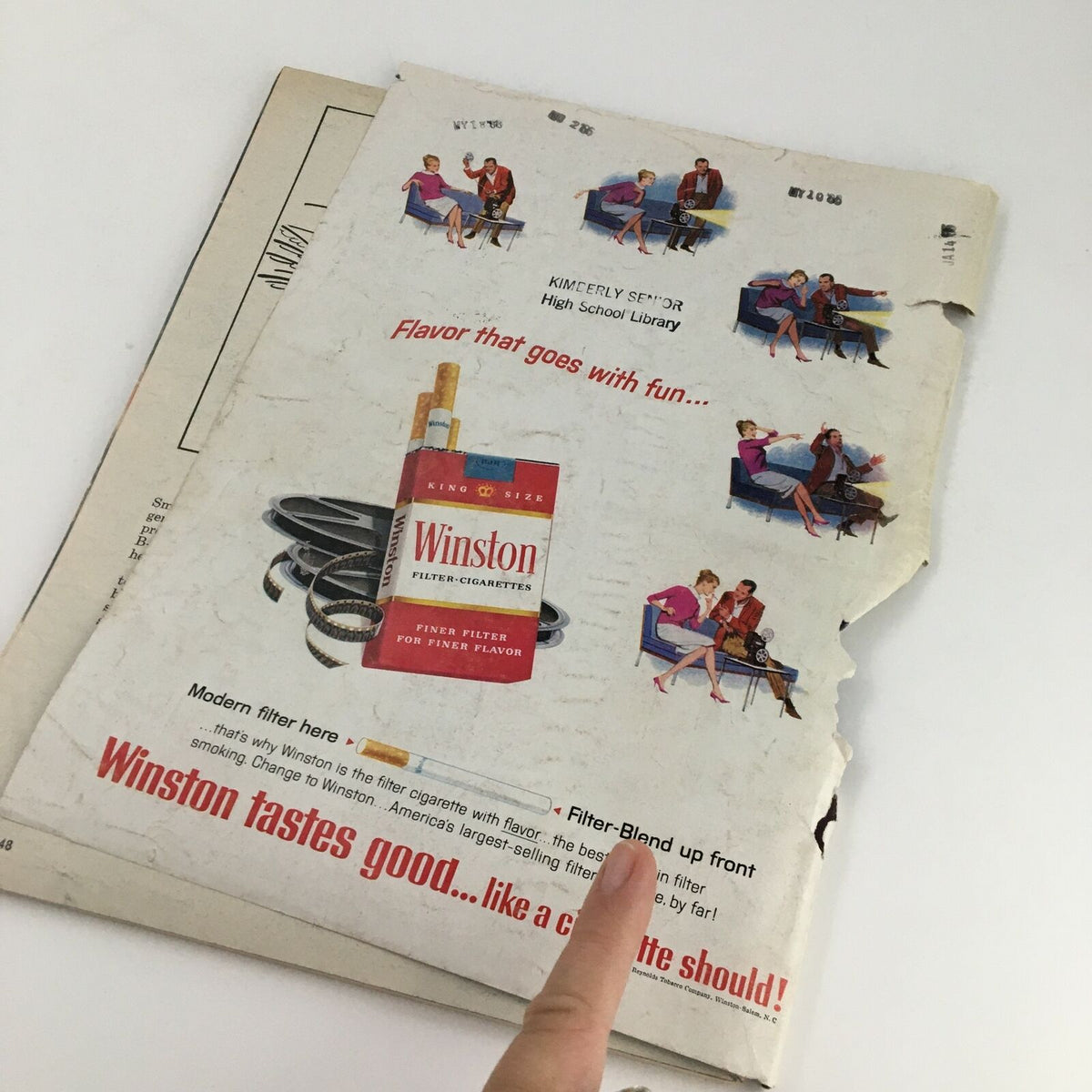 Back page of Time Magazine from November 13, 1964, featuring an advertisement for Winston cigarettes, illustrating the advertising style of the era.