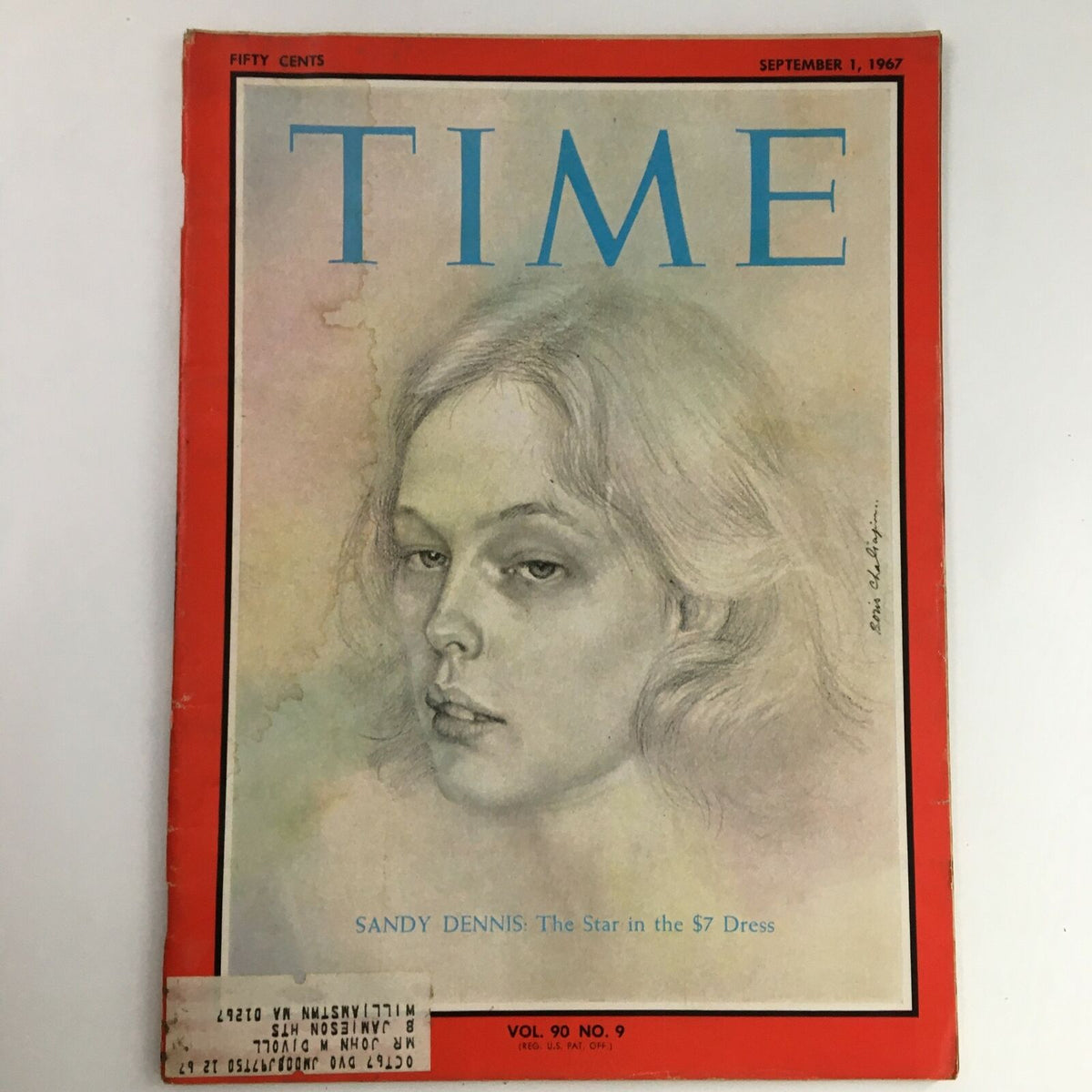 Time Magazine from September 1, 1967, featuring American actress Sandra Dale Dennis on the cover, showcasing the cultural landscape of the late 1960s.