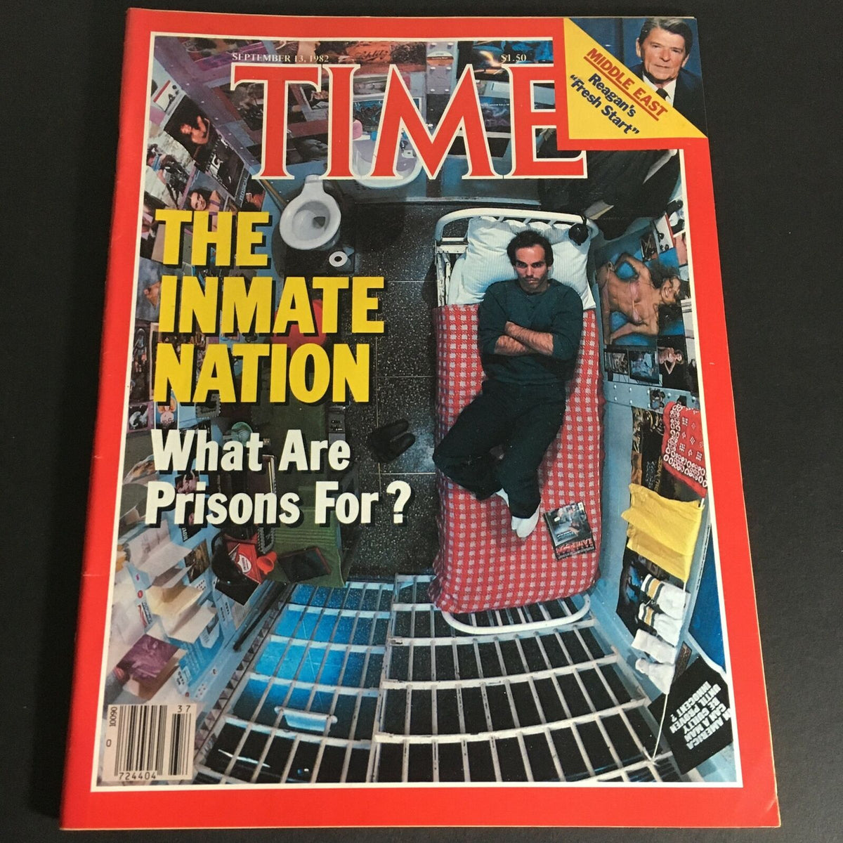 Cover of VTG Time Magazine September 13 1982 featuring the article 'The Inmate Nation' with a striking image depicting prison life and the question 'What Are Prisons For?'