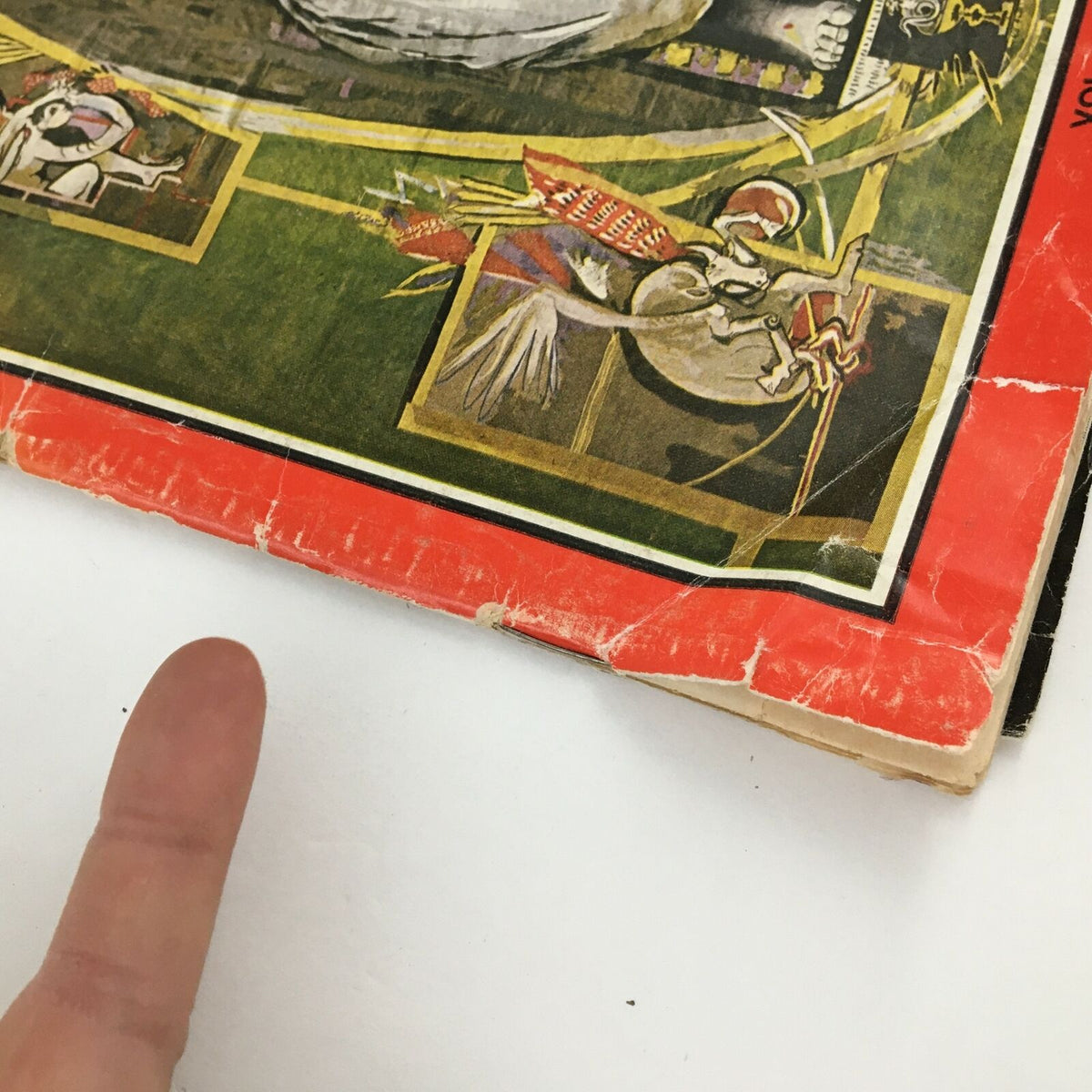 Close-up of the cover edge of Time Magazine Vol 84 No. 26, dated December 25, 1964, highlighting wear and unique design elements related to Christian Renewal.