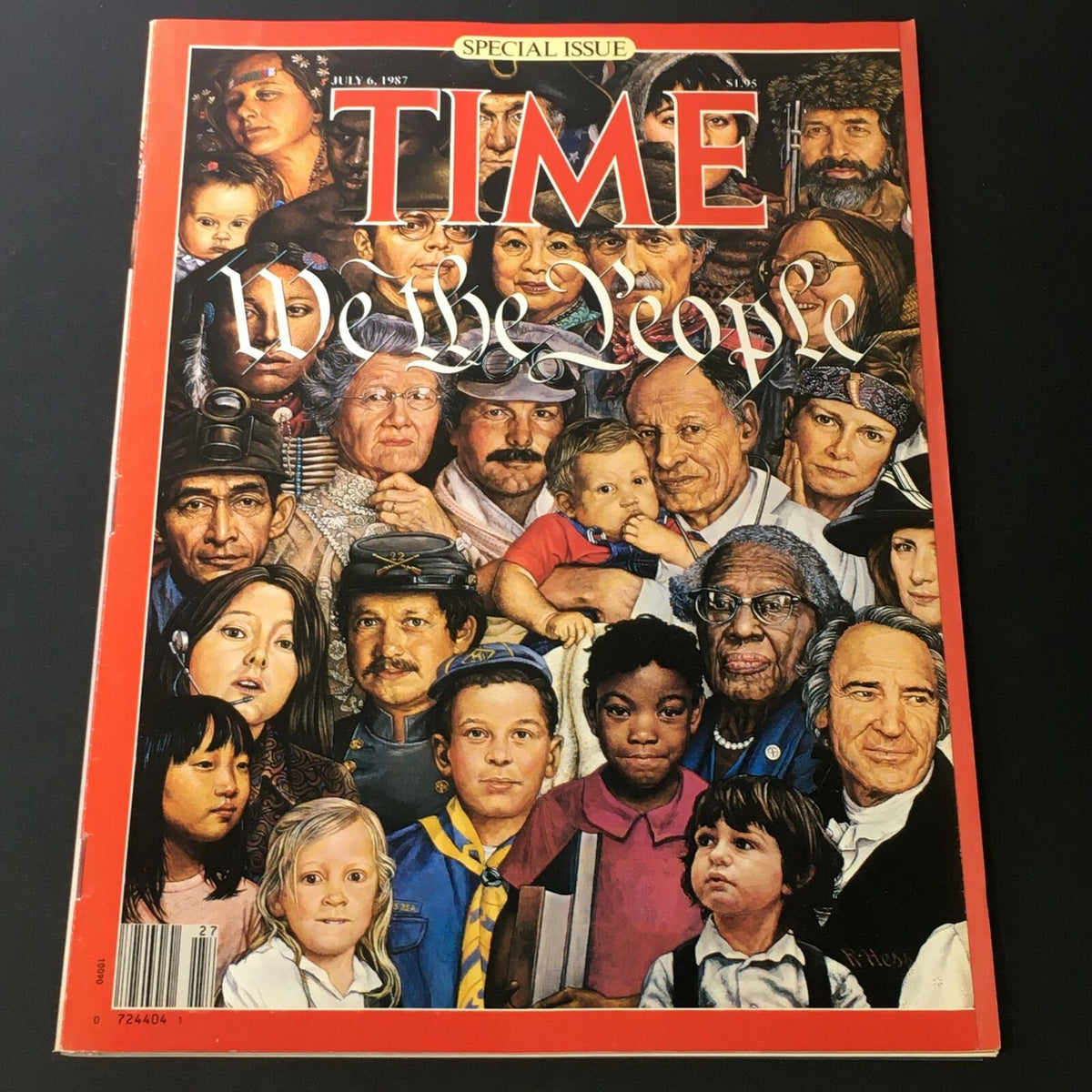 VTG Time Magazine July 6 1987 - Special Issue: We The People - Another angle of the magazine cover showcasing cultural diversity.