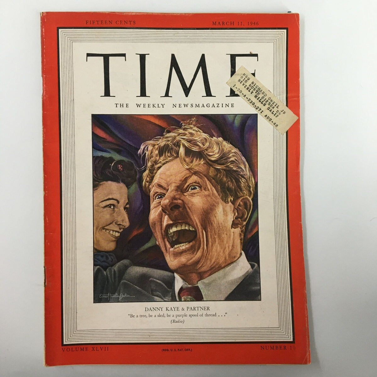 Vintage Time Magazine March 11 1946 Vol. 47 No. 10 Danny Kaye and Partner