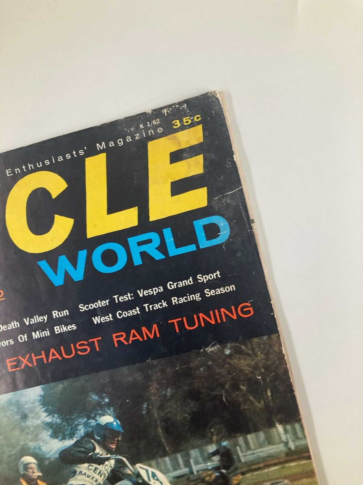 Cycle World Magazine 1st Issue January 1962 cover featuring bold title and details on motorcycle testing, including Triumph Bonneville test.