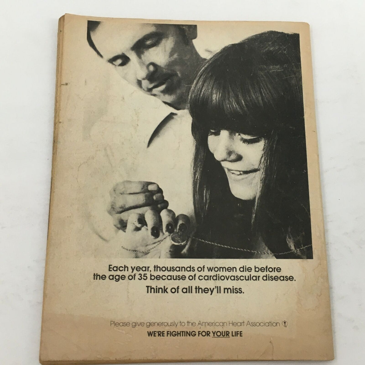 Advertisement page from The Ring Wrestling Magazine October 1978, highlighting cardiovascular awareness with an image of a doctor and a woman.