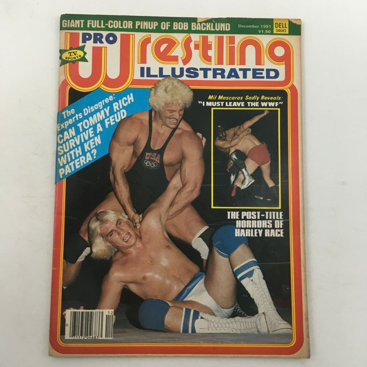Cover of Pro Wrestling Illustrated Magazine December 1981 featuring the Tommy Rich and Ken Pantera feud, showcasing wrestling action with graphics highlighting the main storylines.