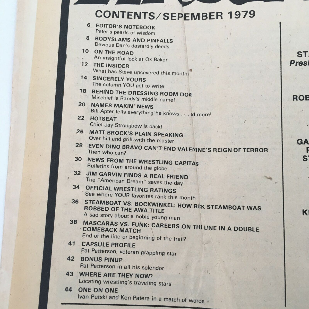 Inside Wrestling Magazine September 1979 Mil Mascaras vs Terry Funk, No Label