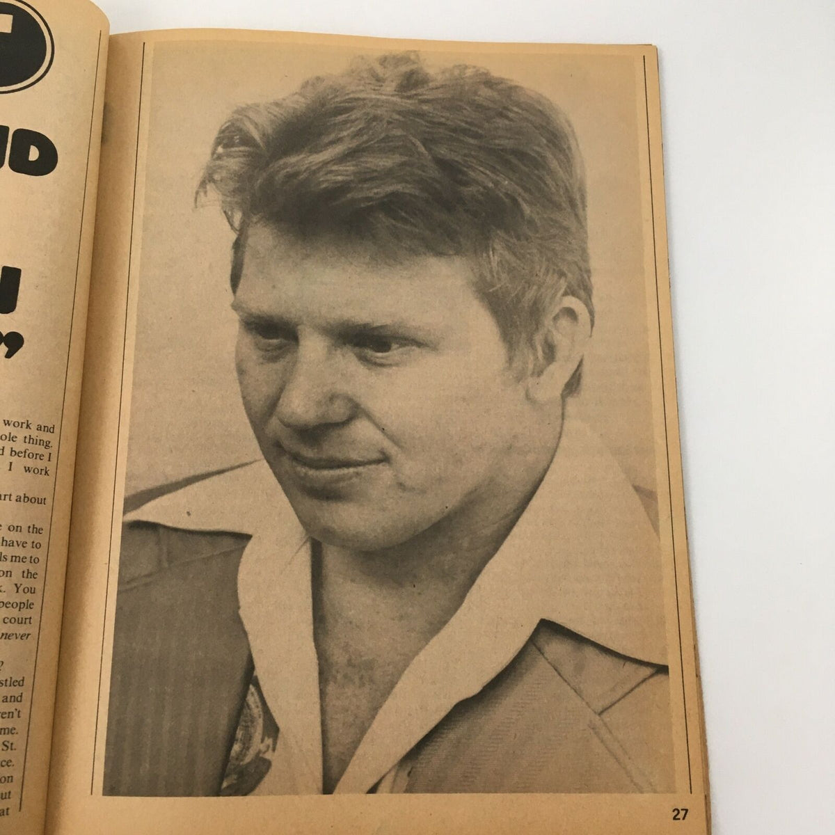 Inside Wrestling Magazine May 1981 page with a close-up portrait of a young wrestler, reflecting the wrestling culture of the era.