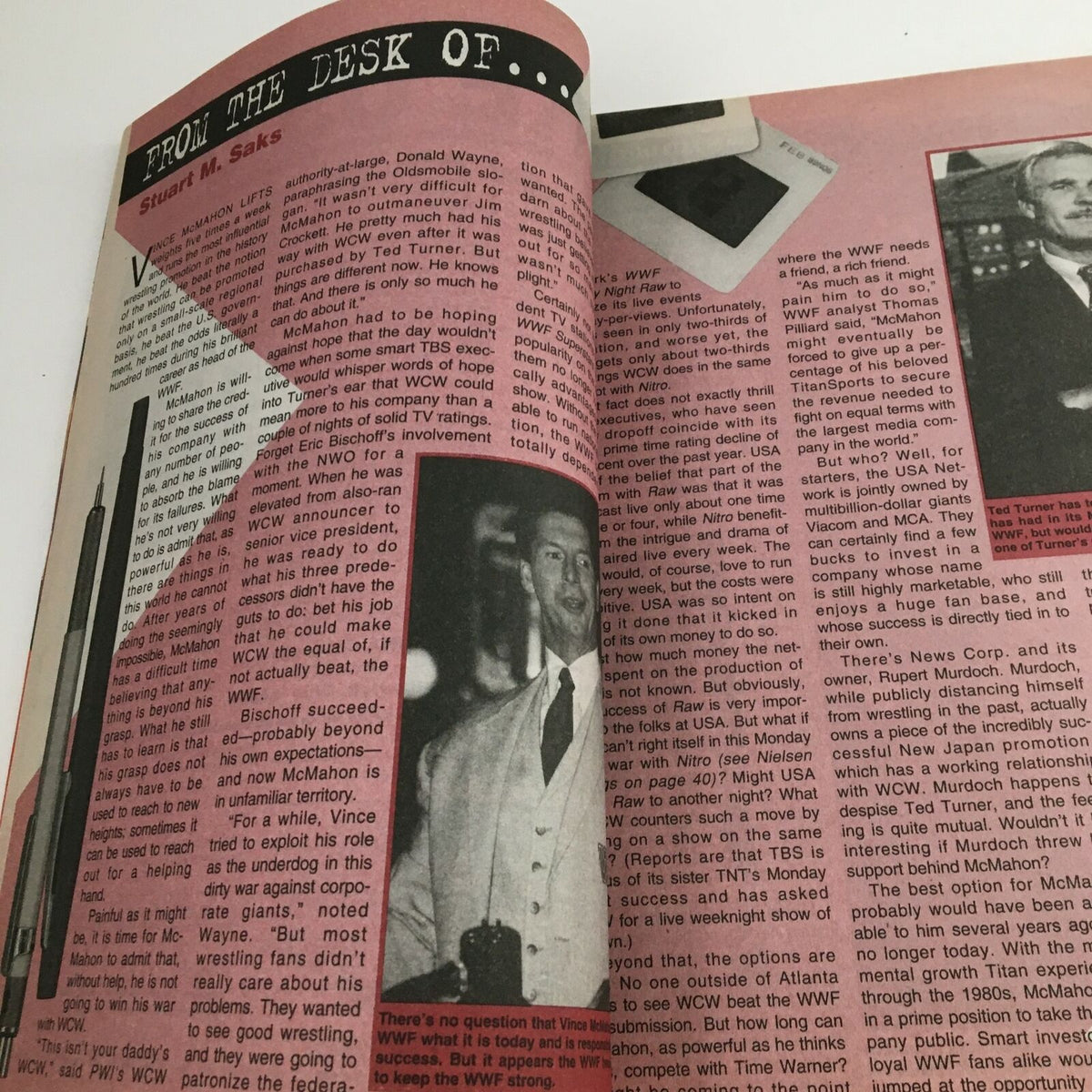 From the Desk of Stuart M. Saks in Pro Wrestling Illustrated July 1997 issue featuring Steve Austin & Dallas Page.