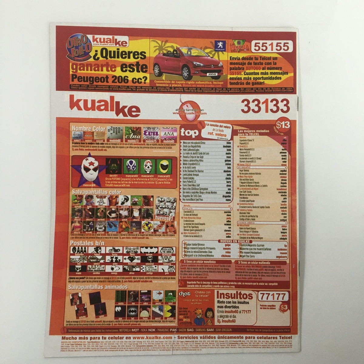 Promotional page from Super Luchas Magazine October 2004, displaying various advertisements and wrestling-themed content. This page reflects the collectible nature of the publication and its connection to the wrestling community.