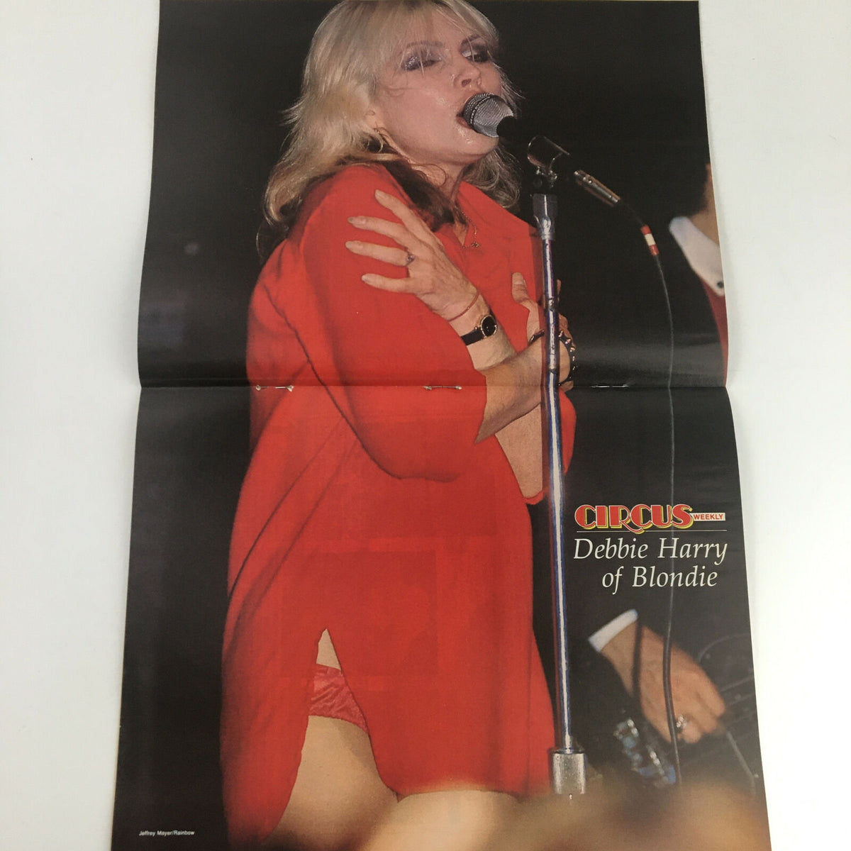 Centerfold from Circus Magazine February 27, 1979, showcasing Debbie Harry of Blondie performing live, emphasizing the vibrant music scene of the era.