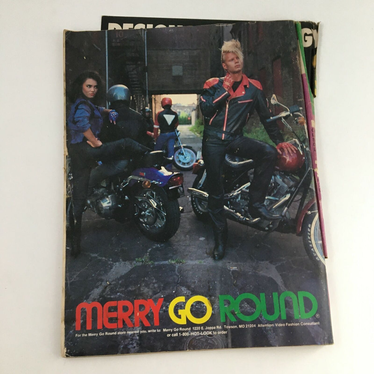 Cover image of Circus Magazine December 31, 1984, featuring models in retro fashion poses beside motorcycles, reflecting the iconic style of the 1980s rock and metal culture.