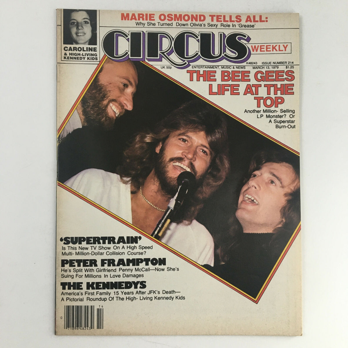 Circus Magazine March 13 1979 featuring The Bee Gees and Peter Frampton on the cover, highlighting rock music culture of the 1970s.
