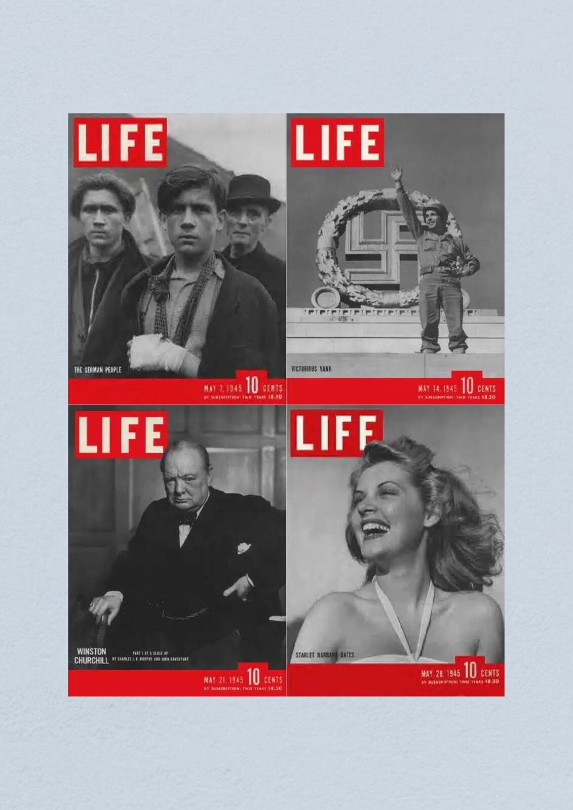 Life Magazine Lot of 4 Full Month of May 1945 7, 14, 21, 28 WWII ERA