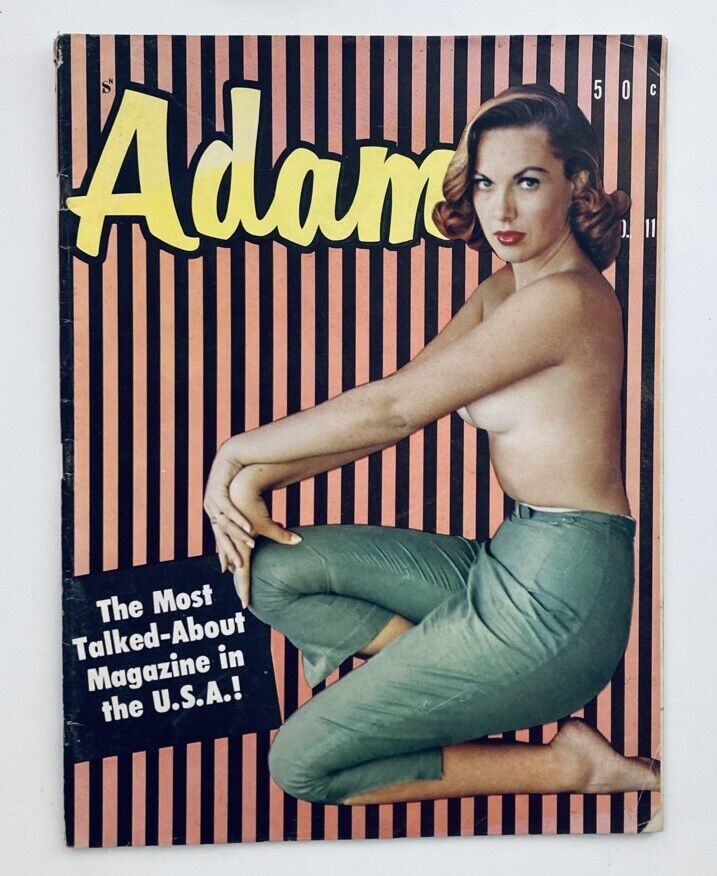 VTG Adam Magazine November 1957 Vol 1 No. 11 featuring Dawn Richard on the cover, showcasing a vintage aesthetic with bold colors and an eye-catching design.