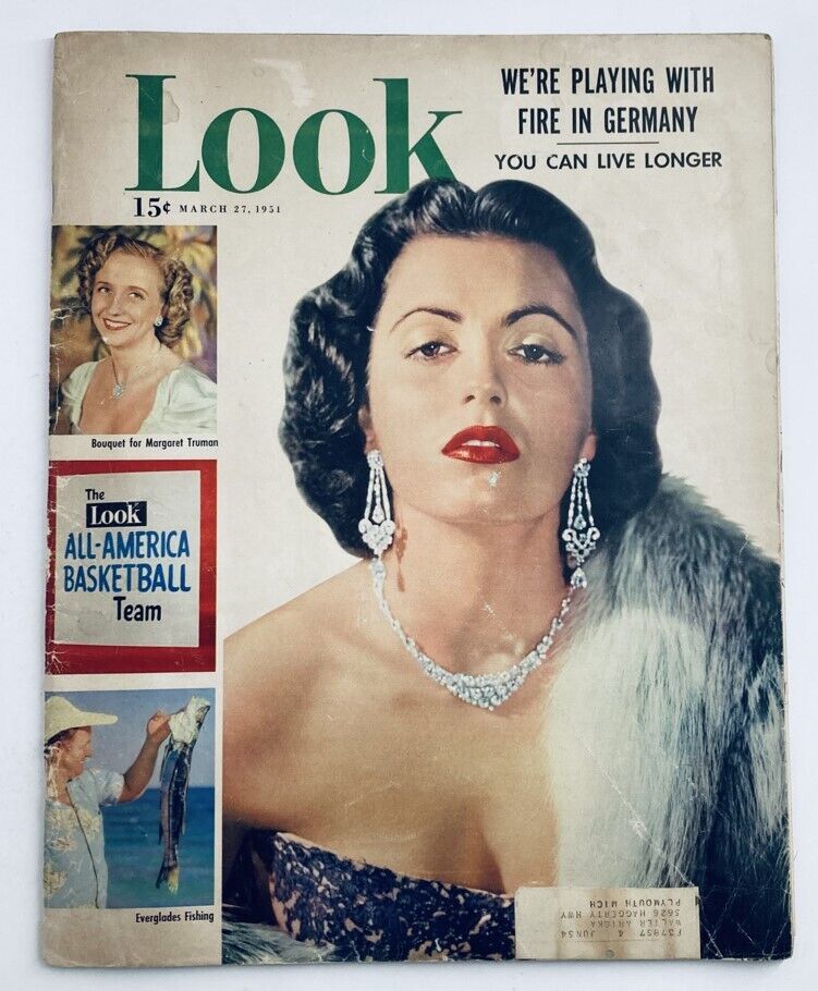 Vintage Look Magazine March 27 1951 Vol 15 No. 7 Faith Domergue, Margaret Truman