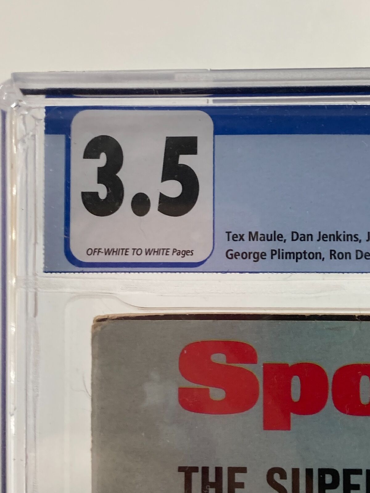 Graded 3.5 label of VTG Sports Illustrated Magazine January 22, 1968 Lombardi of Green Bay, showcasing its collectible condition.